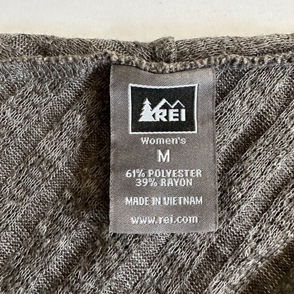 REI Wrap Sweater Gray Ribbed Lightweight Knit Draped Front - Picture 3 of 4